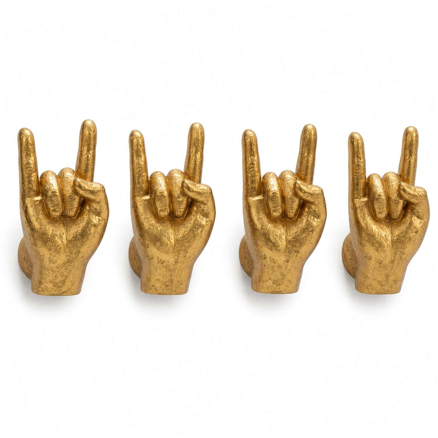 Riven four-piece gold wall hook set