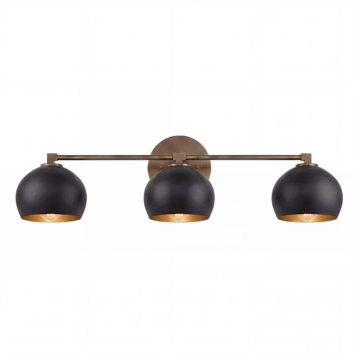 Brass Mountain Black 3-Head Adrian wall light