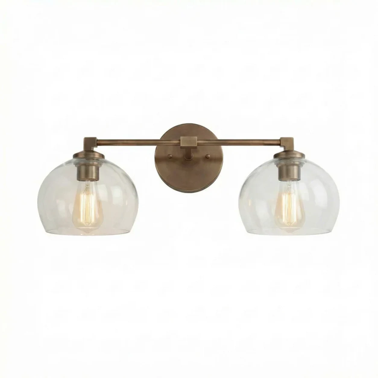 Brass Crystal Transparent 2-Head Adrian wall light