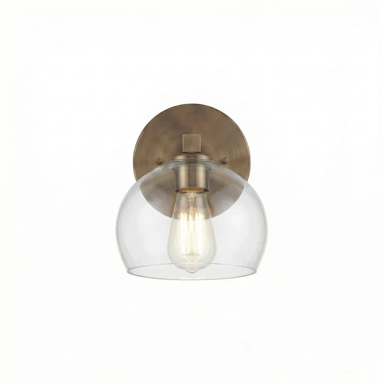 Brass Crystal Transparent 1-Head Adrian wall light