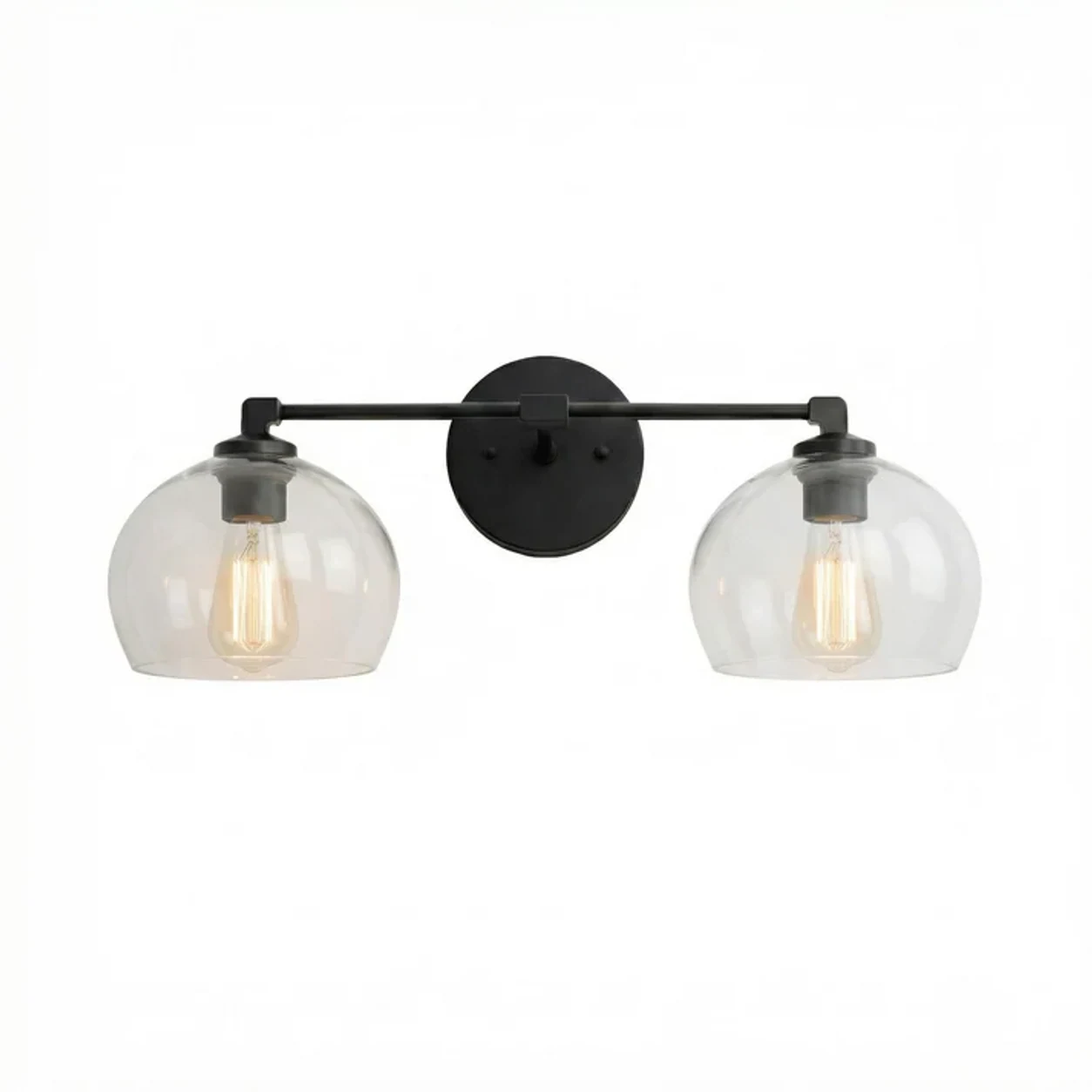Black Crystal Transparent 2-Head Adrian wall light