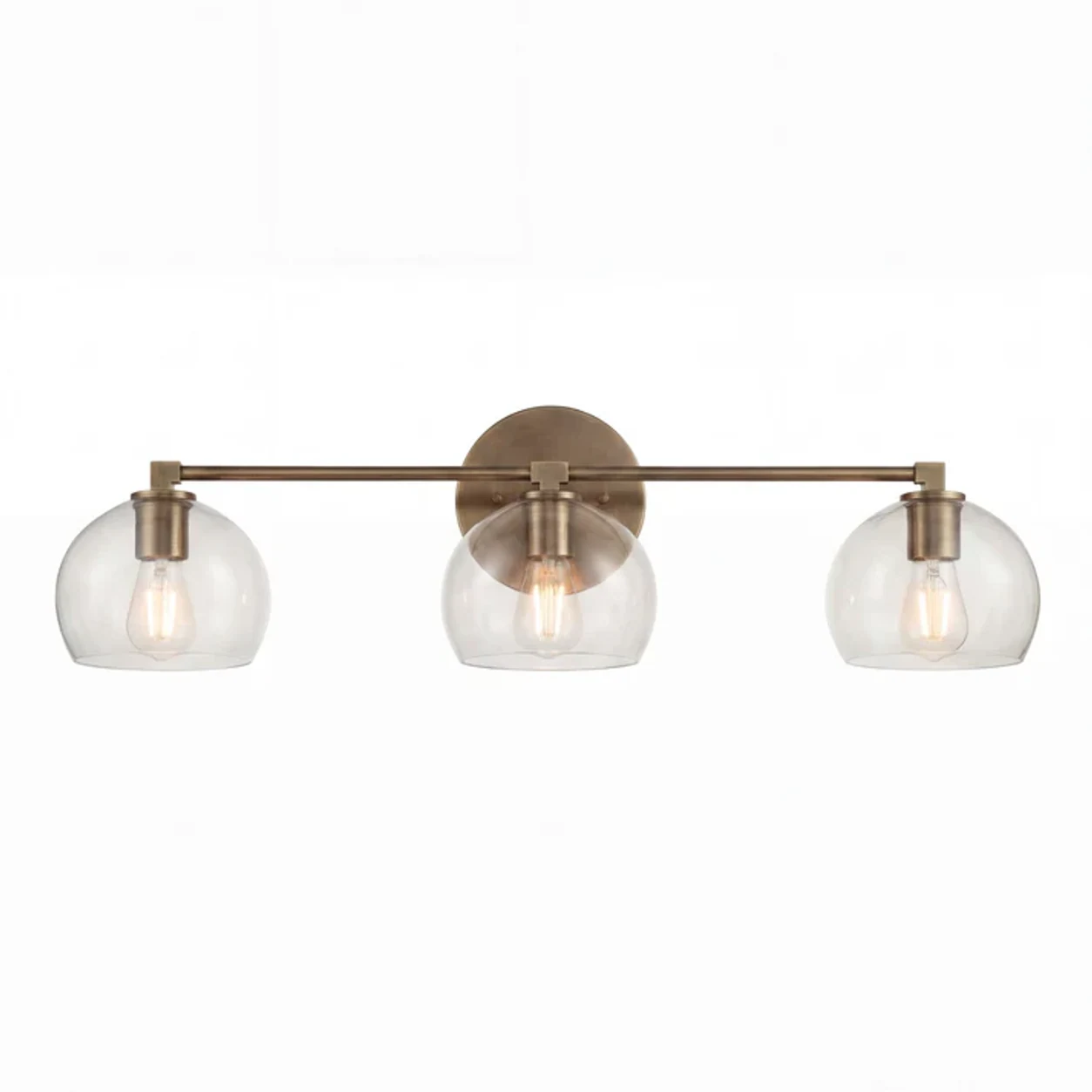Brass Crystal Transparent 3-Head Adrian wall light