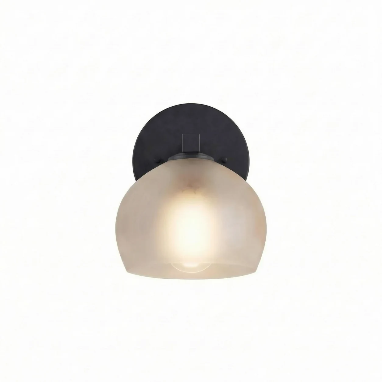 Black Frosted White 1-Head Adrian wall light