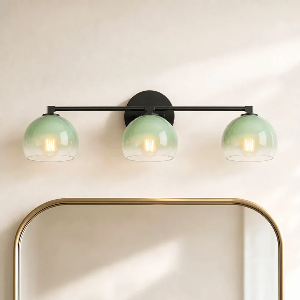 Black Wind Chime Green 3-Head Adrian wall light