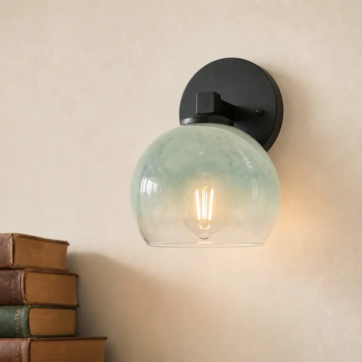 Black Wind Chime Green 1-Head Adrian wall light