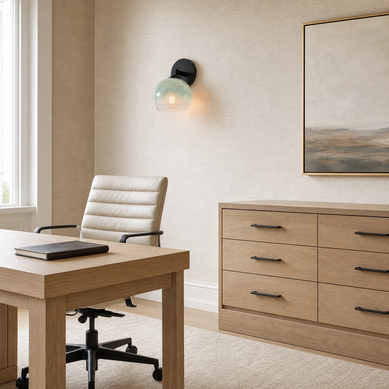 Adrian single wall light in a home office