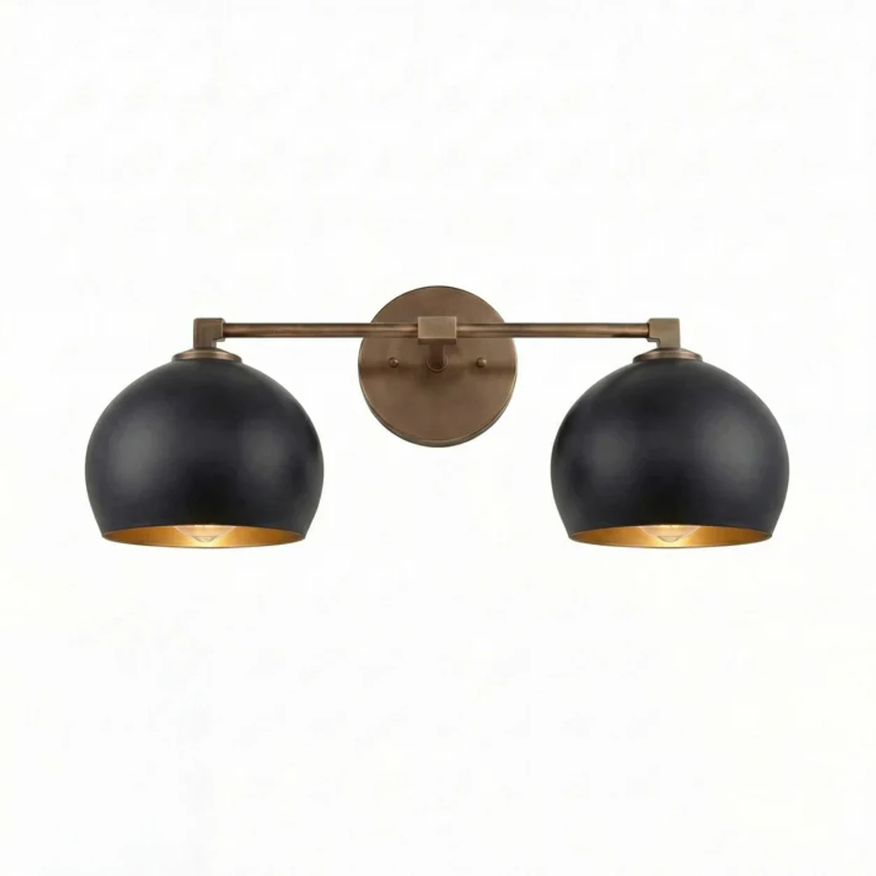 Brass Mountain Black 2-Head Adrian wall light