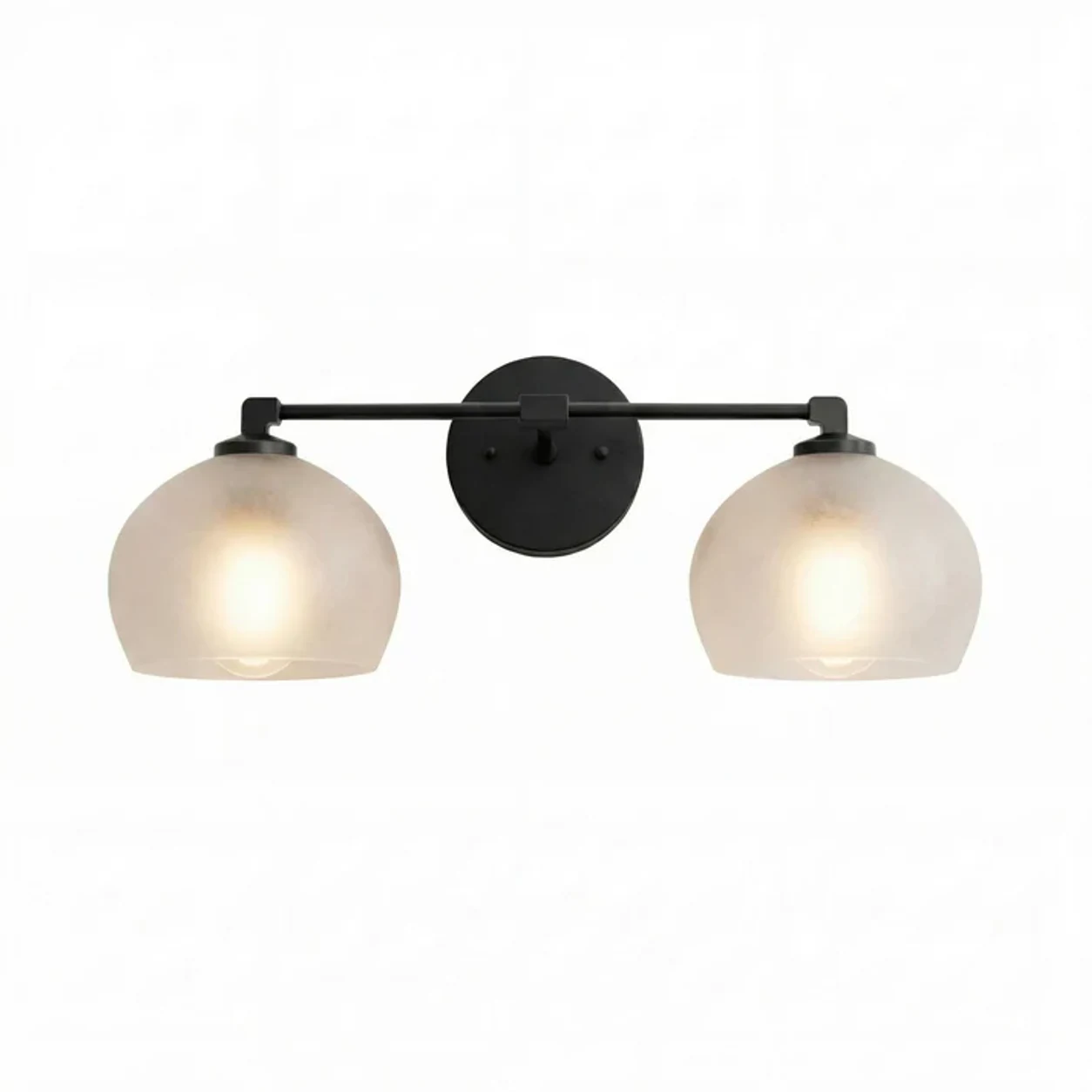 Black Frosted White 2-Head Adrian wall light