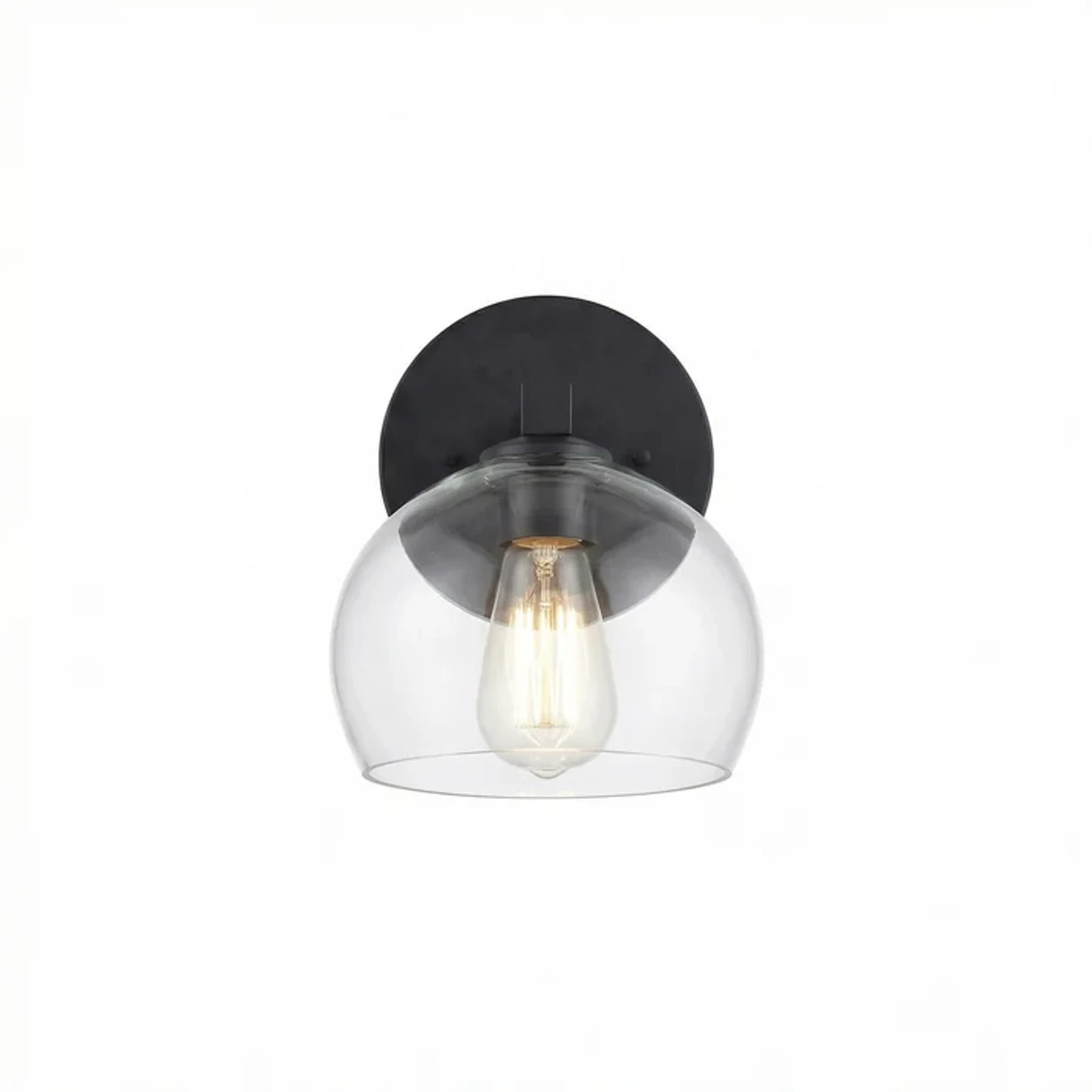 Black Crystal Transparent 1-Head Adrian wall light