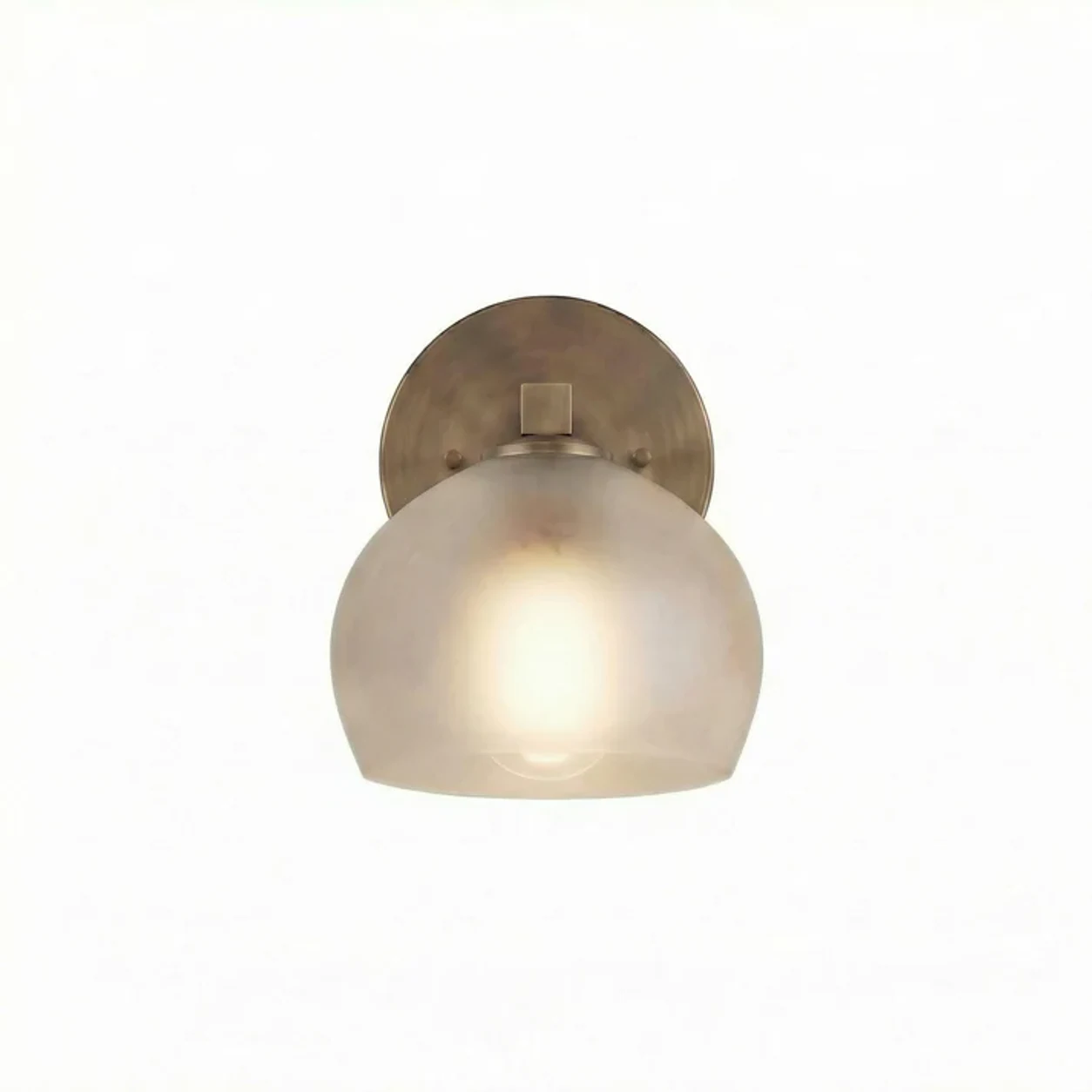 Brass Frosted White 1-Head Adrian wall light