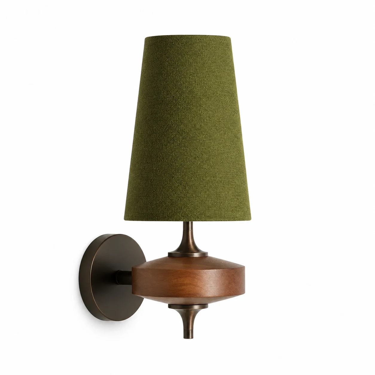 Lámpara de pared Eilara de una cabeza con pantalla verde