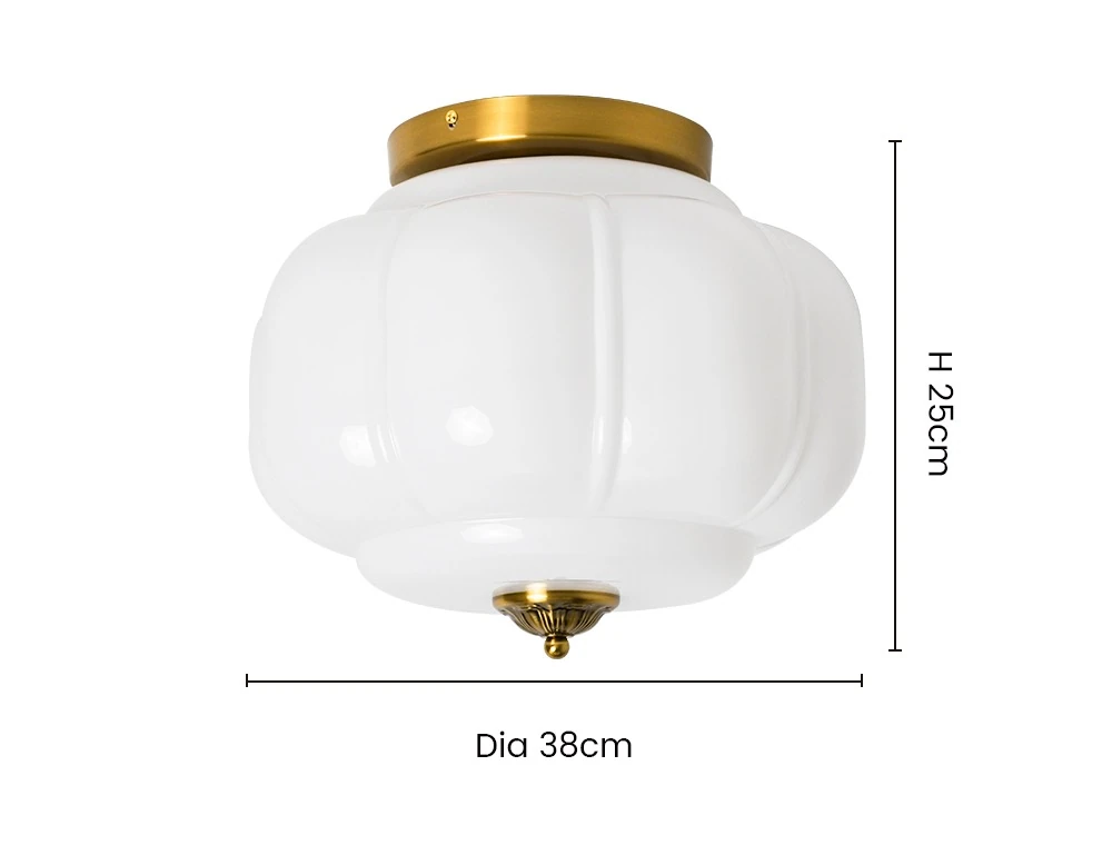 Breckett ceiling light dimensions 38 centimeters wide and 25 centimeters high