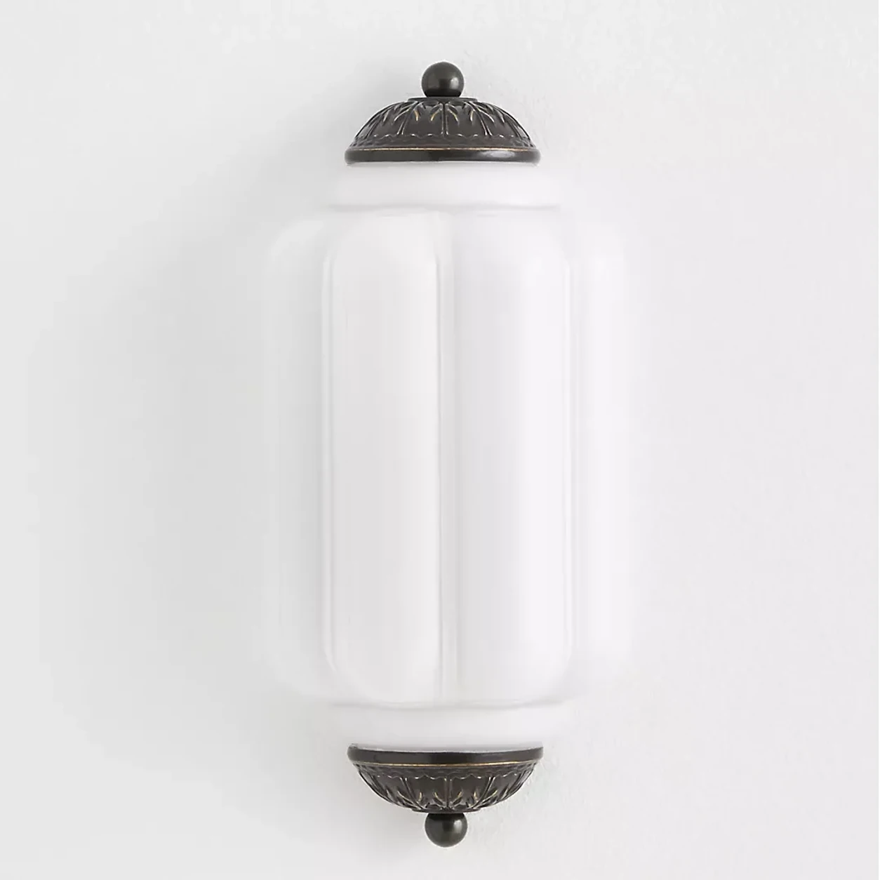 Calynis white glass black wall light