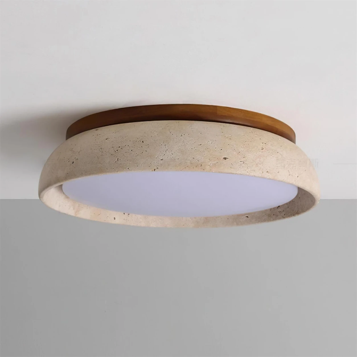 Brizo travertine ceiling light product close view