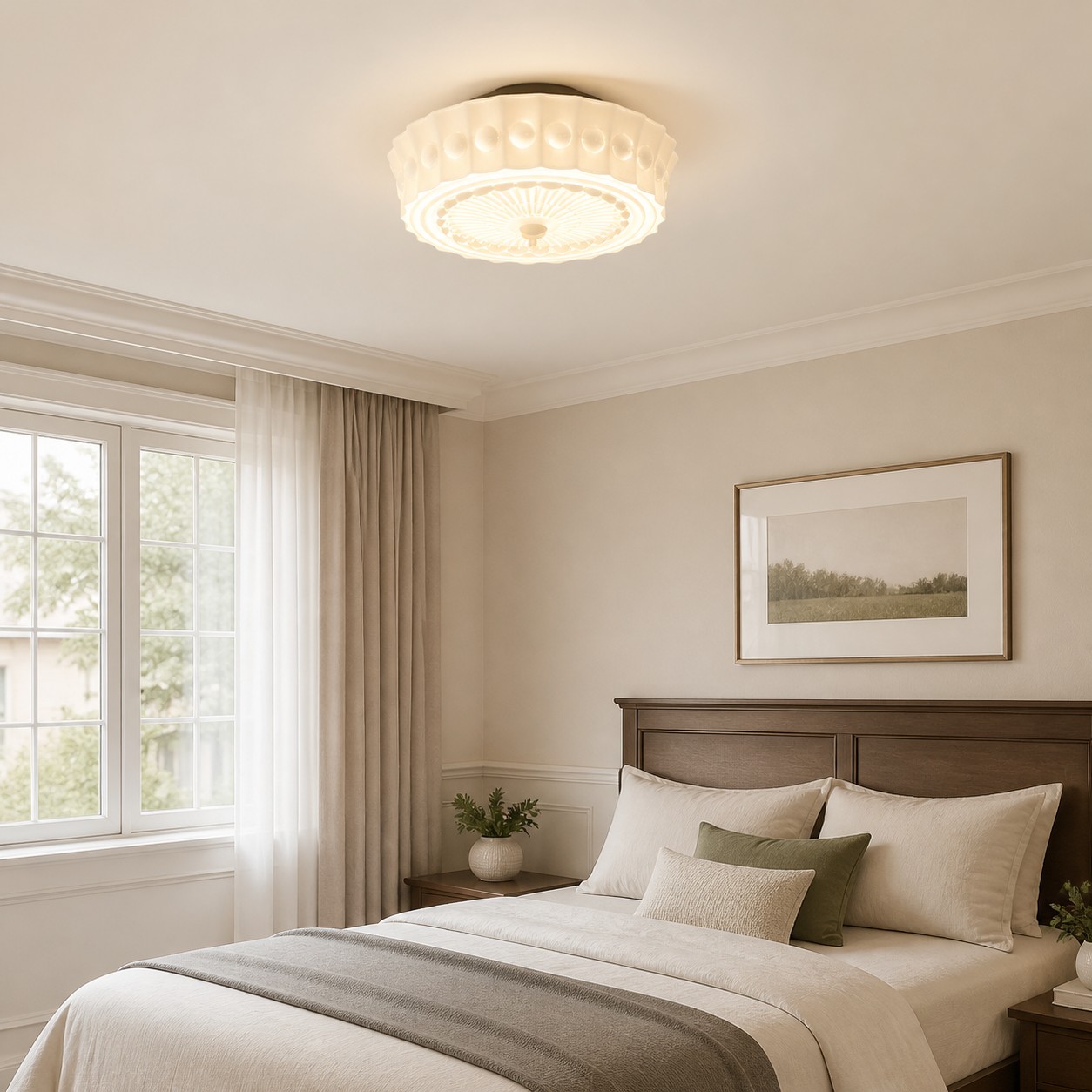 Eira-Deckenleuchte im Schlafzimmer