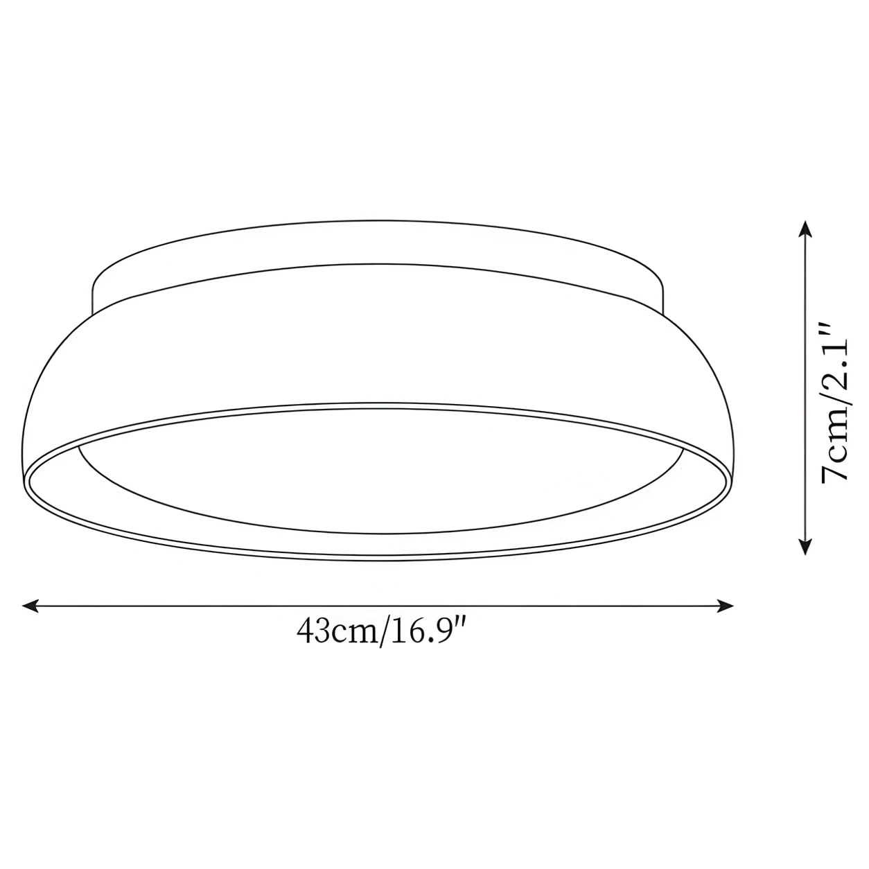 16.9 inch Brizo ceiling light dimensions