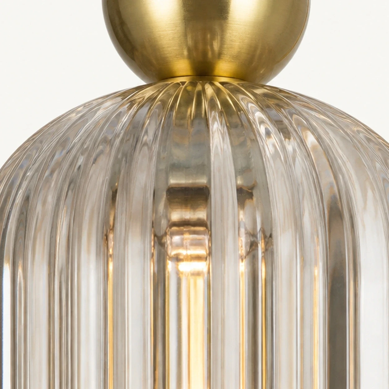 Close detail of vertically ribbed glass