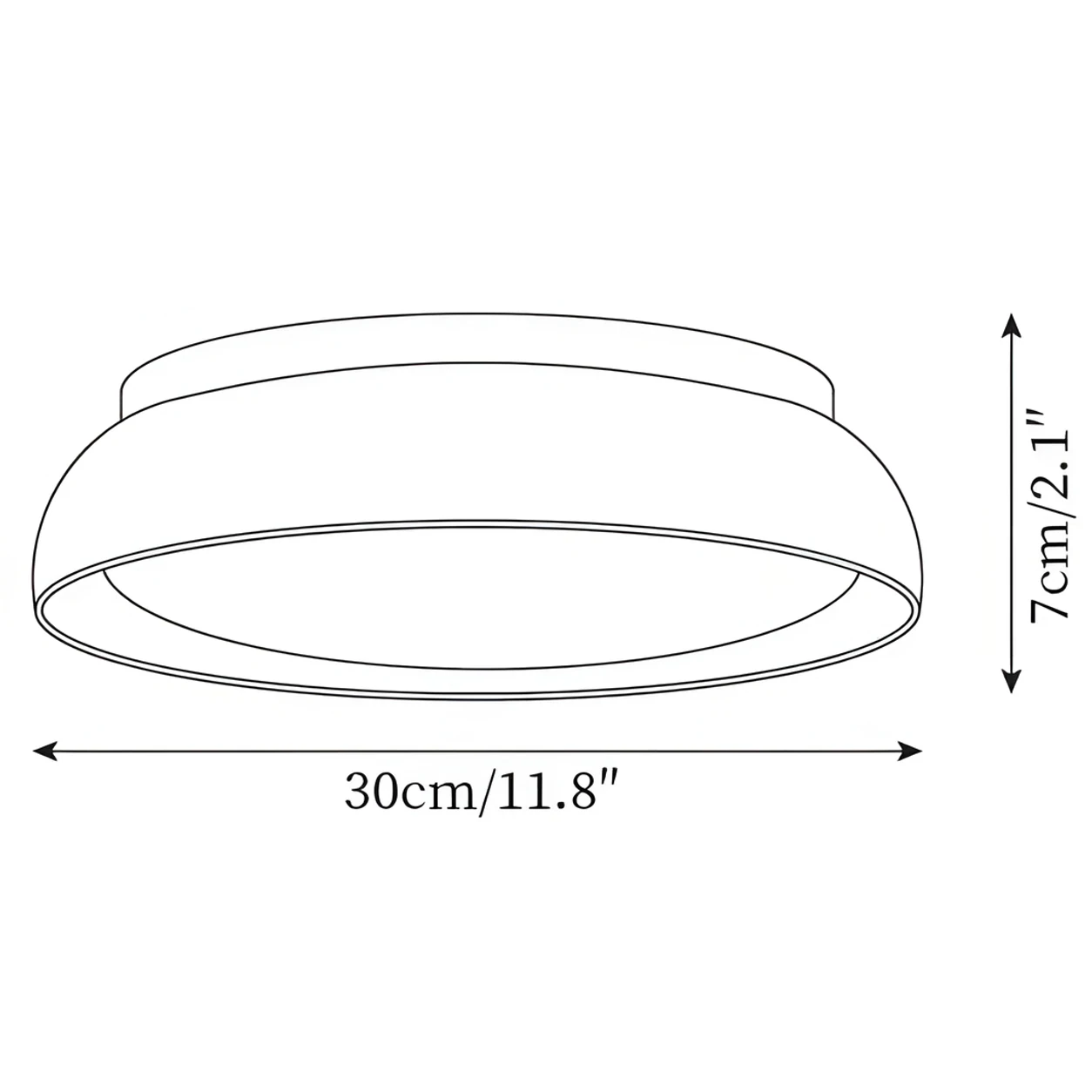 11.8 inch Brizo ceiling light dimensions