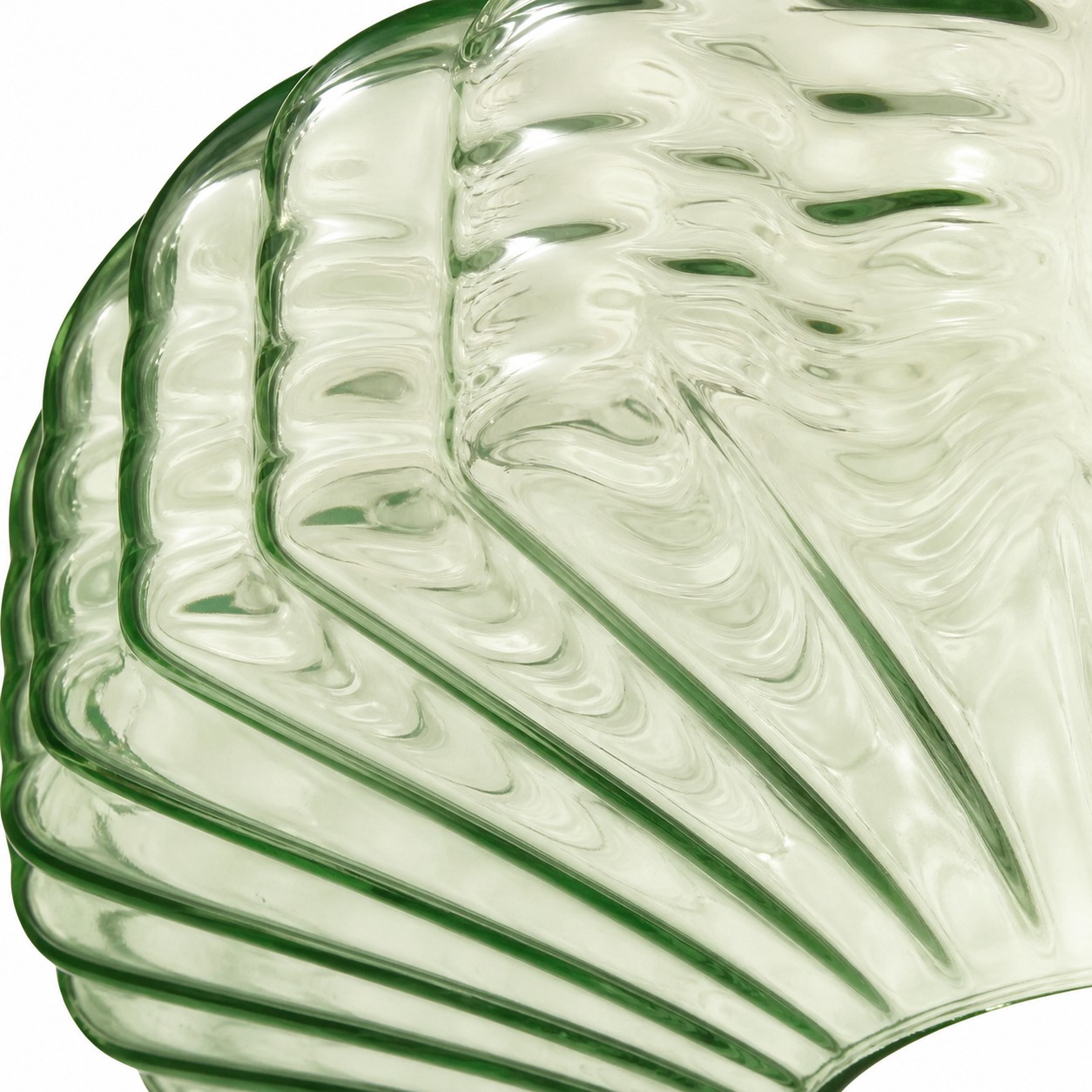 Close view of green water-ripple glass texture