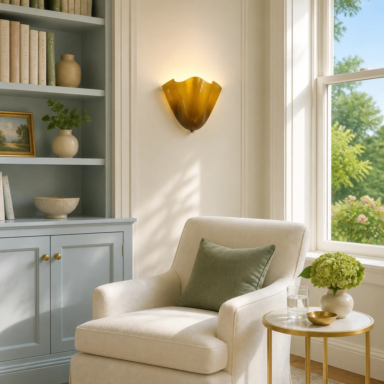 Hett sconce in a home study