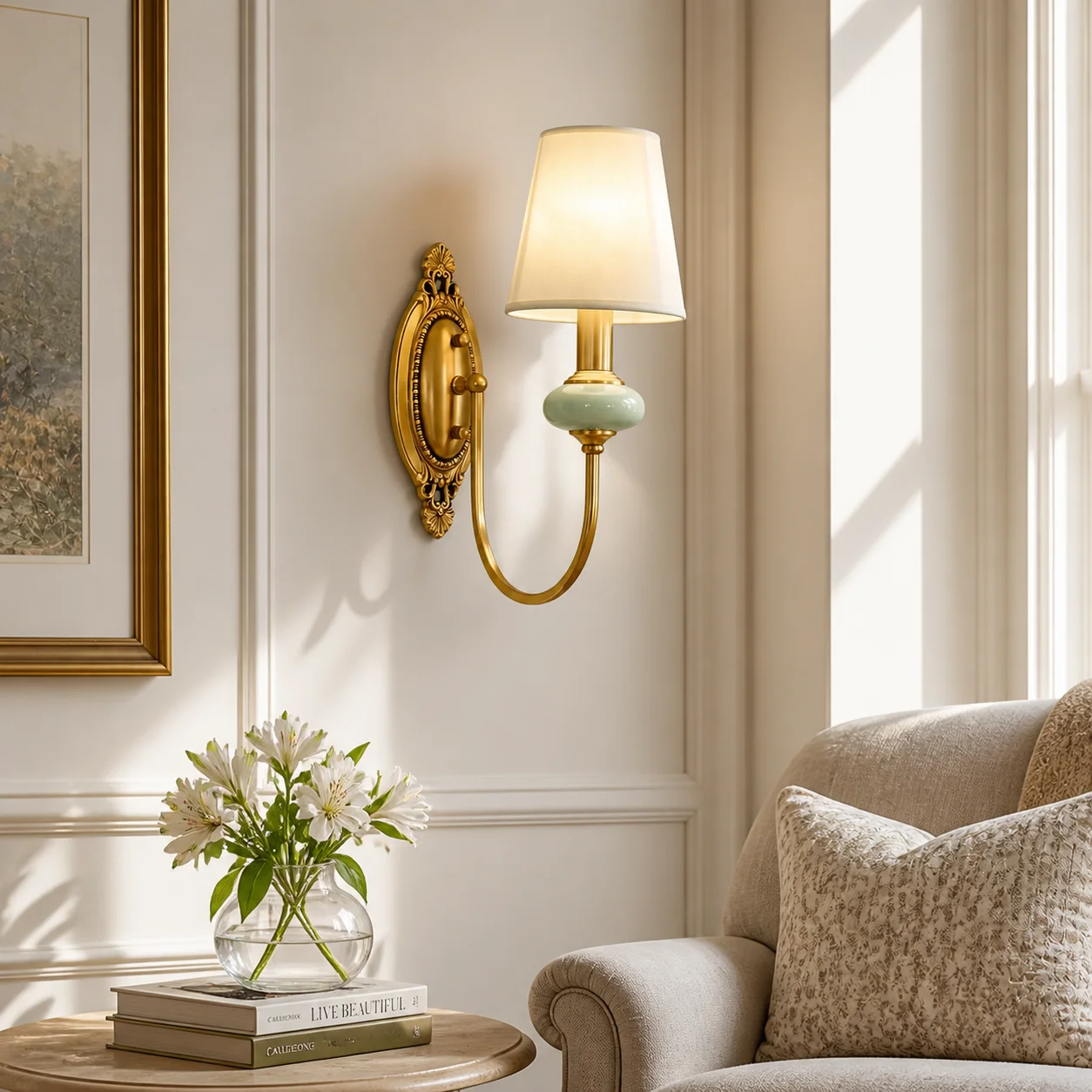 Porcelain flush mount lifestyle scene