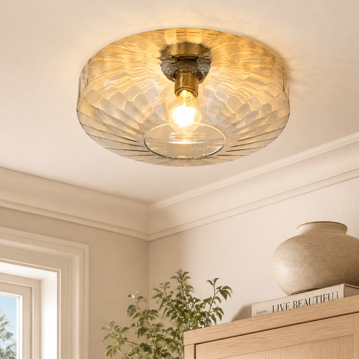 Amber Cocytus ceiling light in a bedroom
