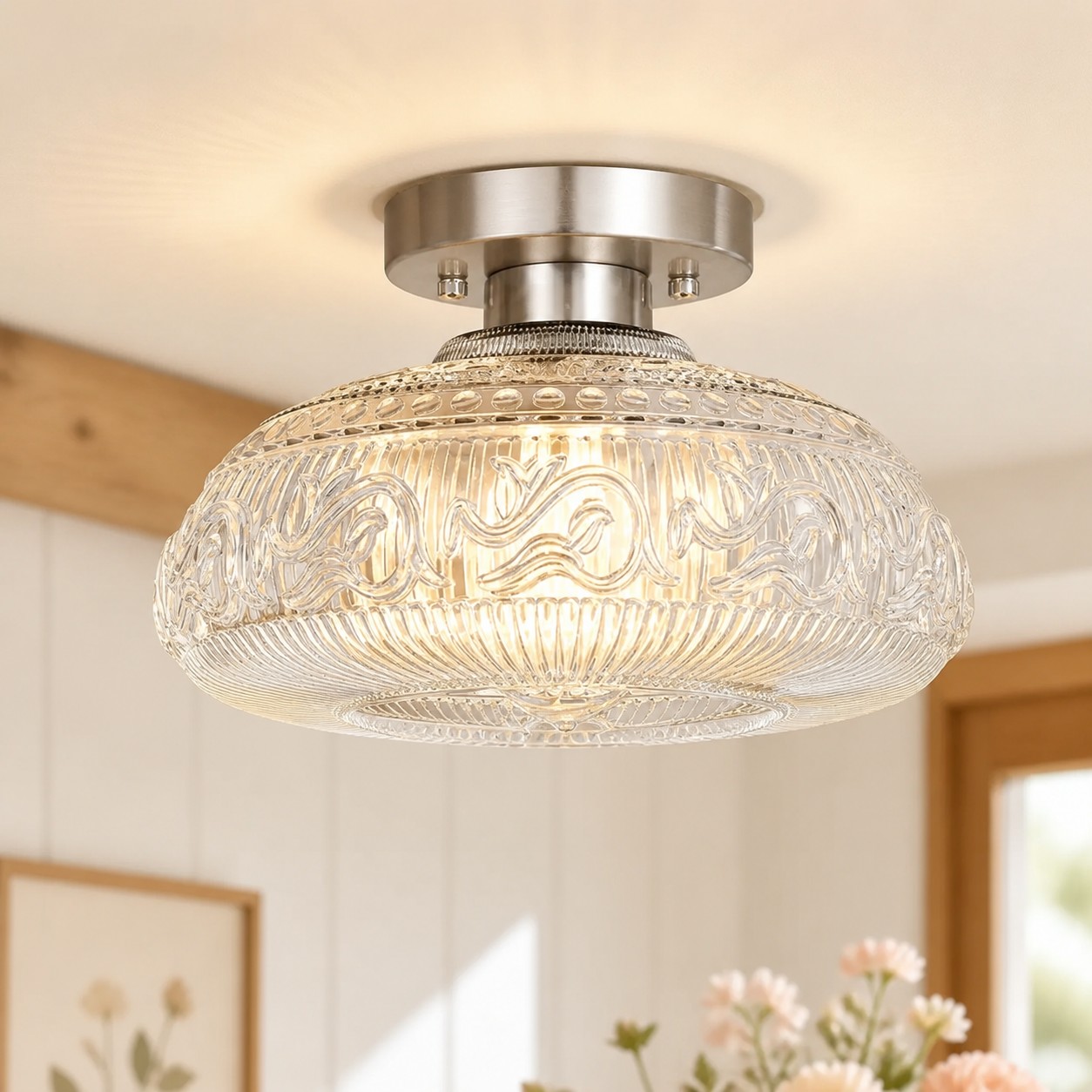 Clear glass with nickel base