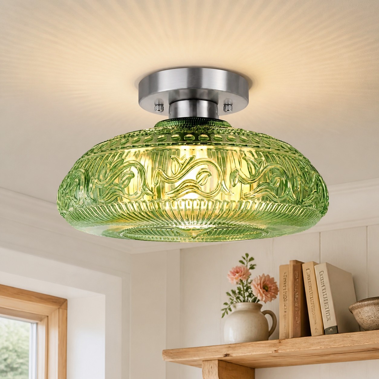 Green glass with nickel base