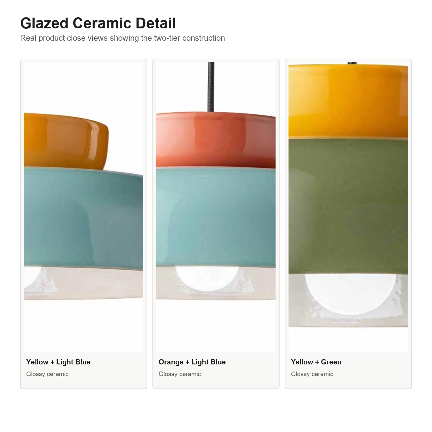 Real glazed ceramic close views