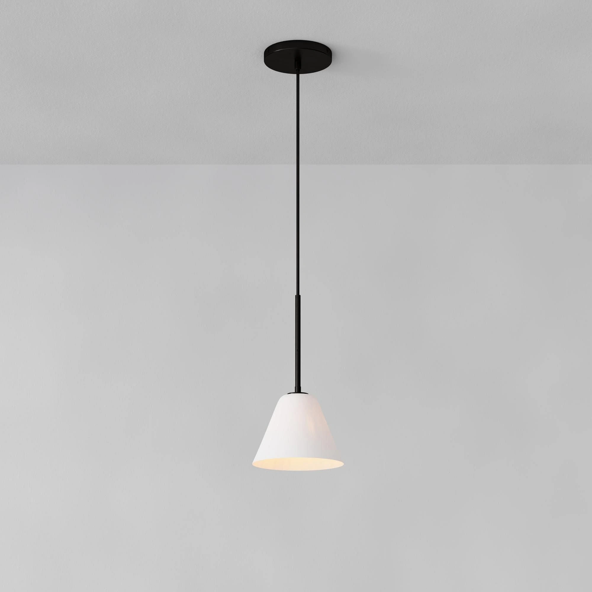 Milk glass, Black, 8 inch Breccan pendant