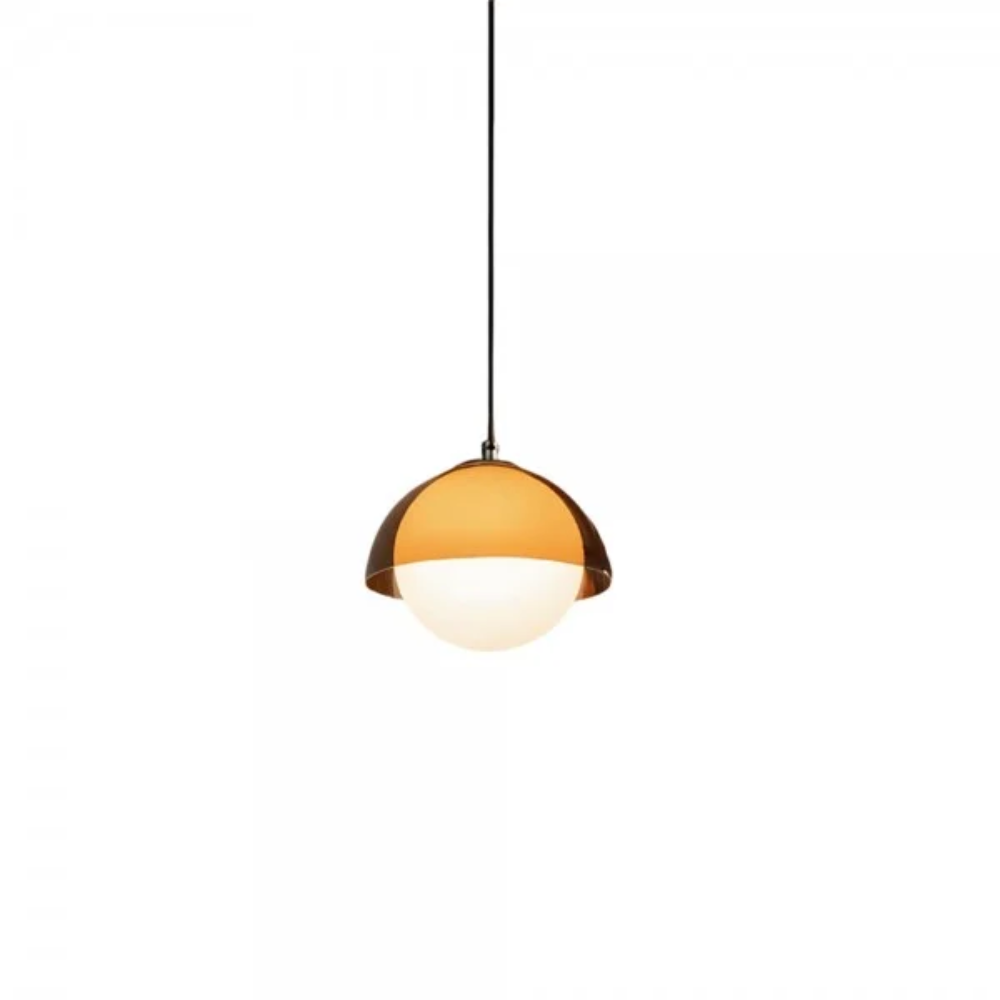 Walnut acrylic Bauhaus pendant on white