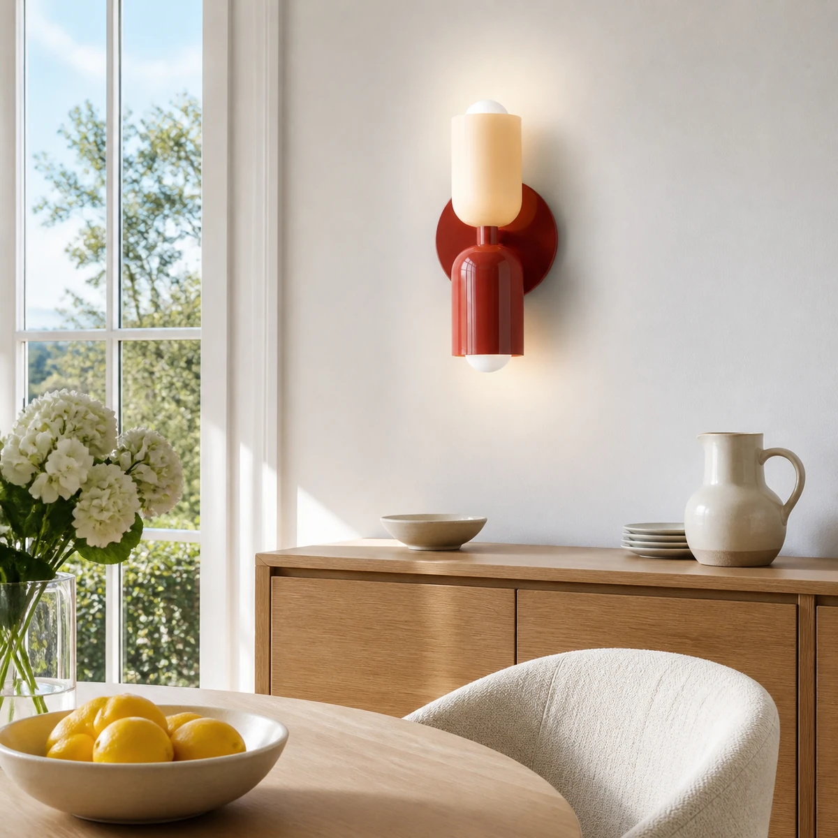 Barra wall light in a sunlit breakfast room
