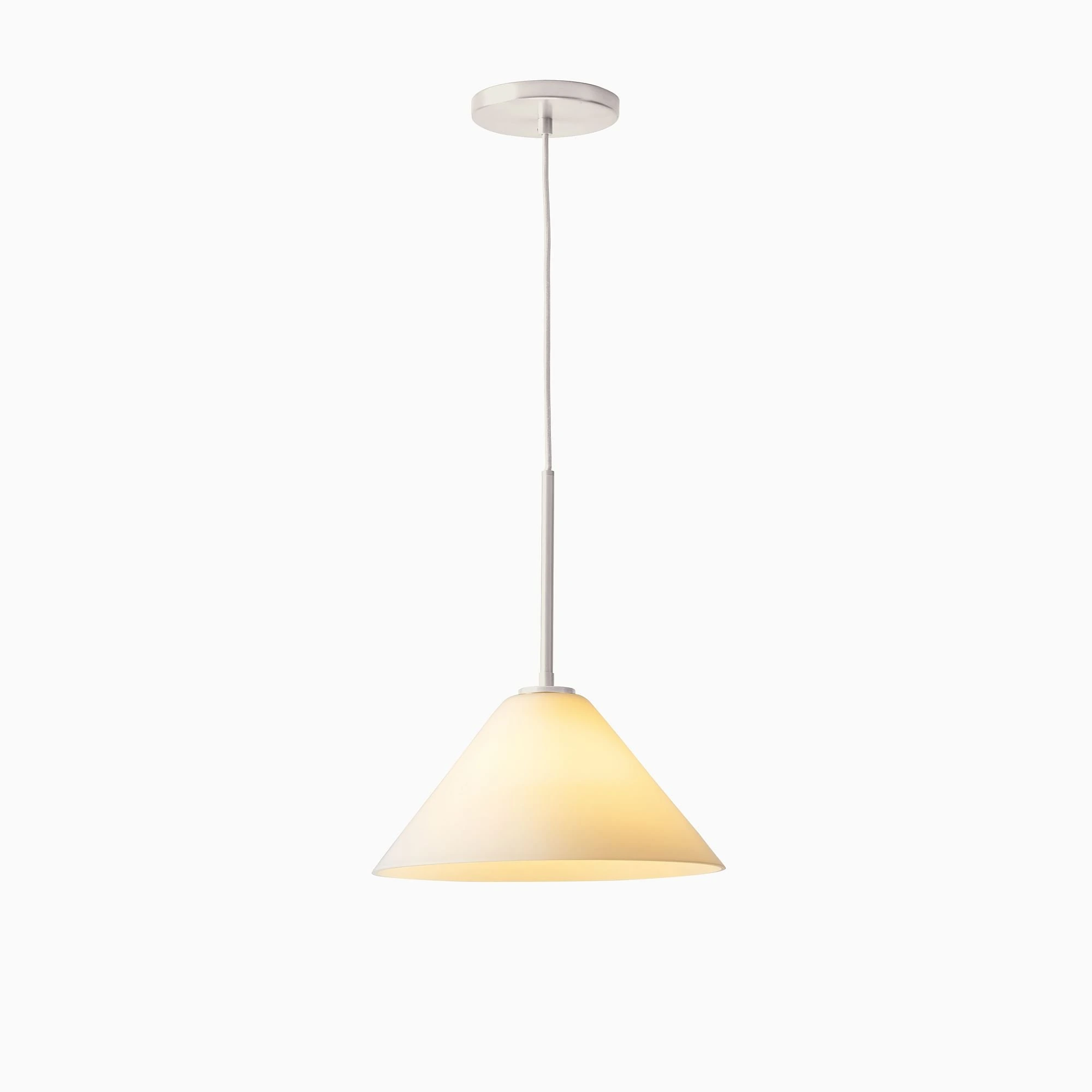 Milk glass, Nickel, 14 inch Breccan pendant