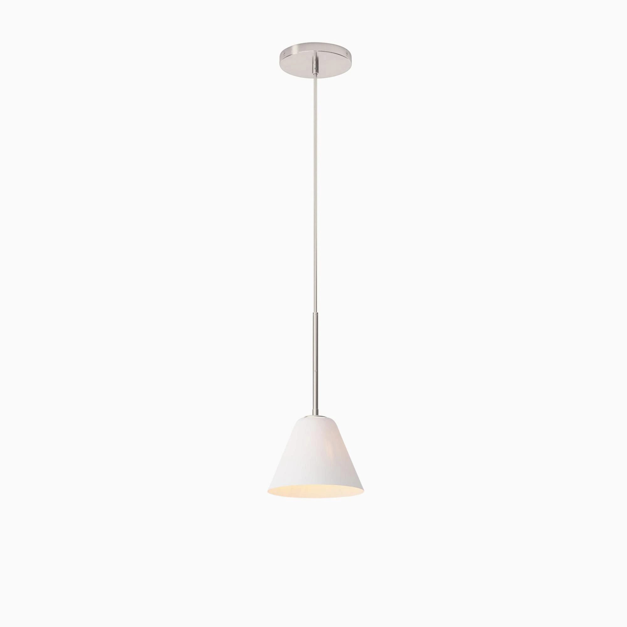 Milk glass, Nickel, 8 inch Breccan pendant