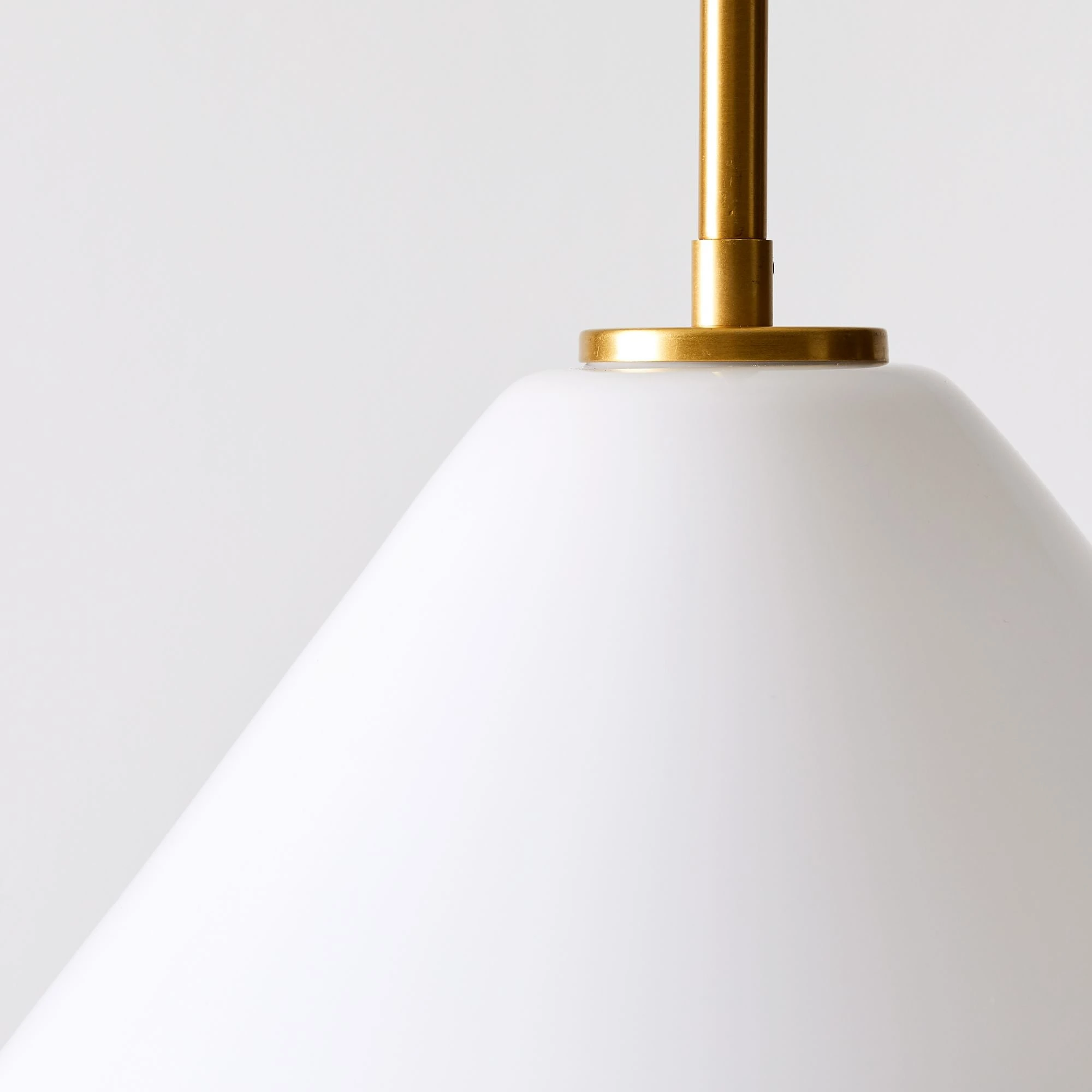 Milk cone glass and Brass upper rim detail
