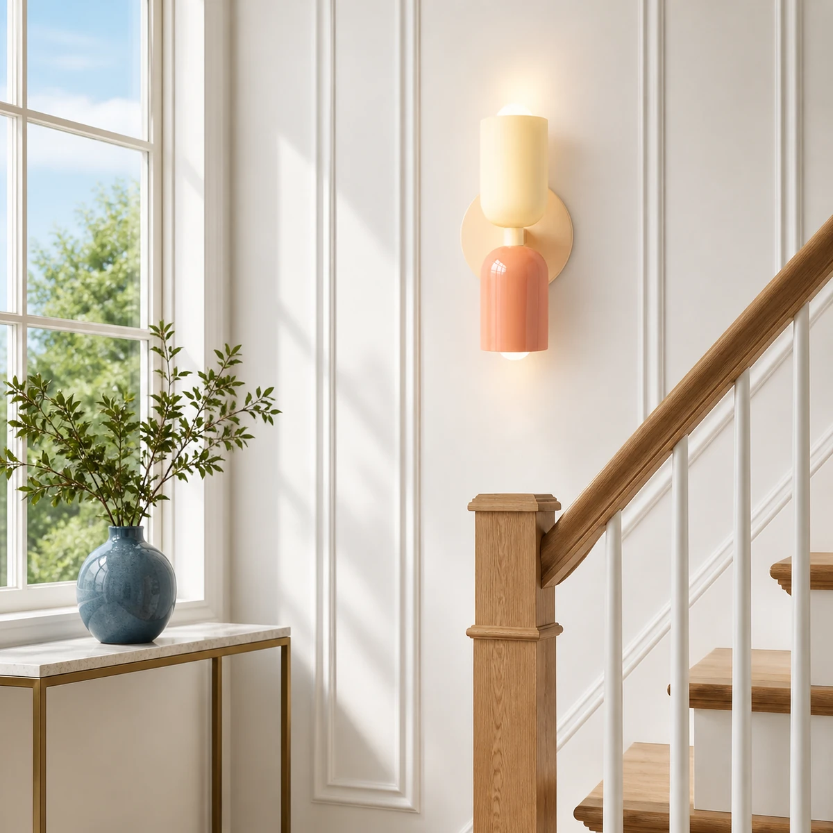 Barra wall light on a sunlit stair landing