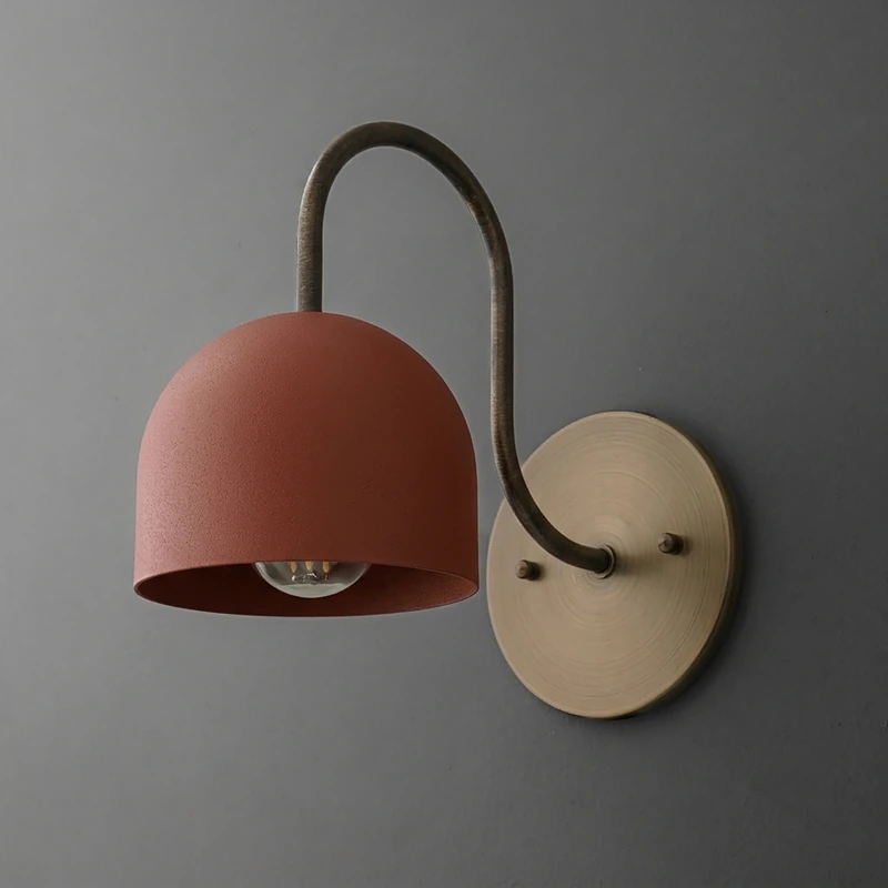 SCONCE MODEL NO. 6308 - Antique Brass - Brick Red