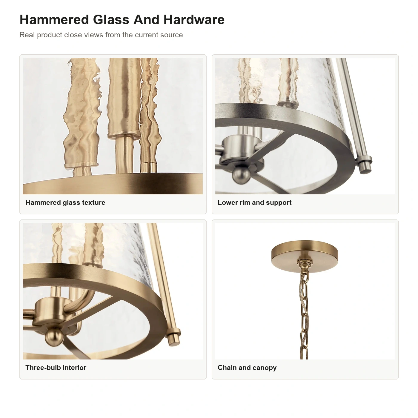 Real Qorlen hammered glass and hardware details