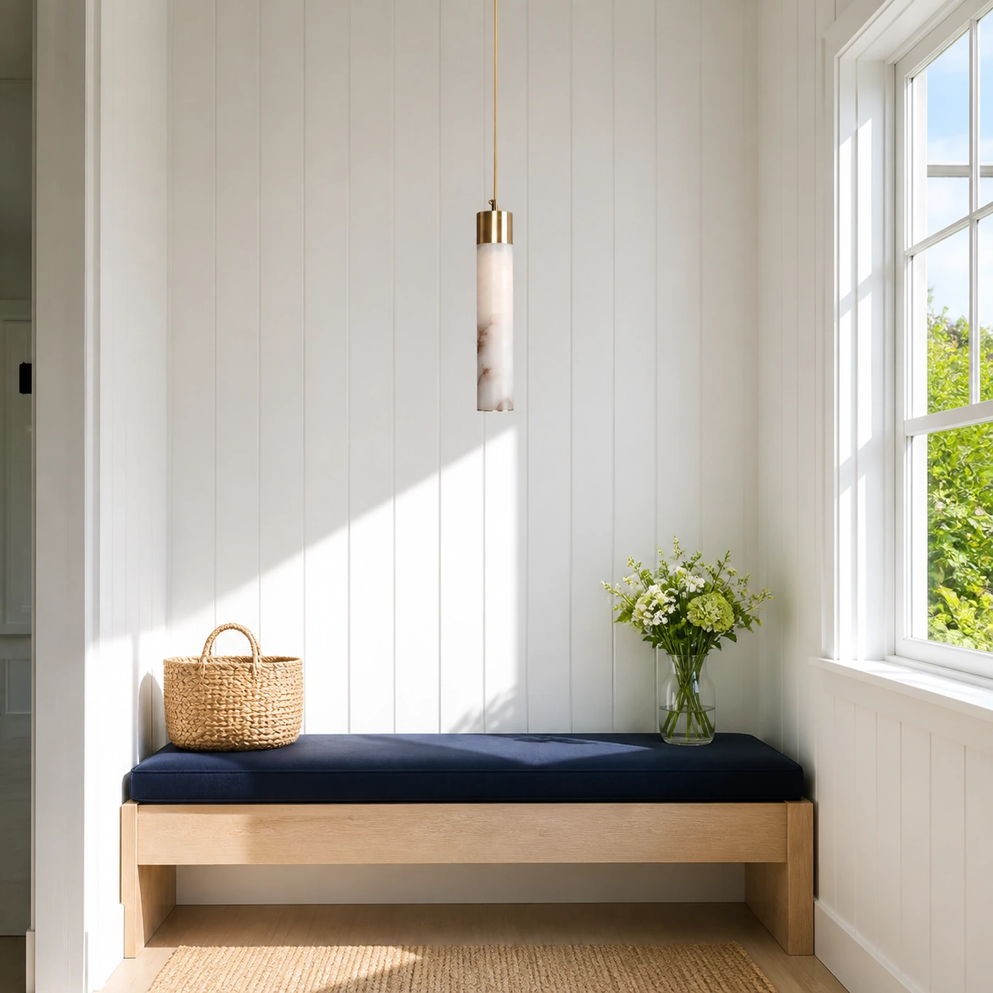 Sunlit bench nook
