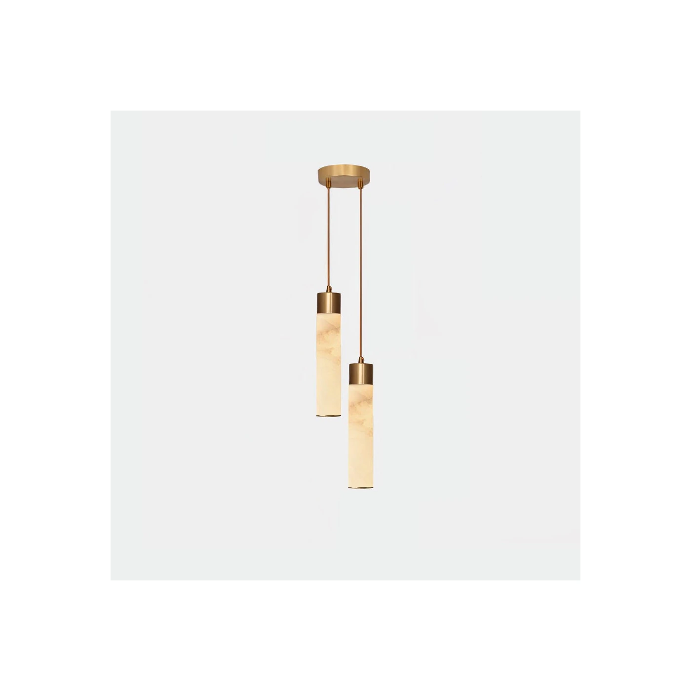 Two-head Ismara alabaster brass pendant product view