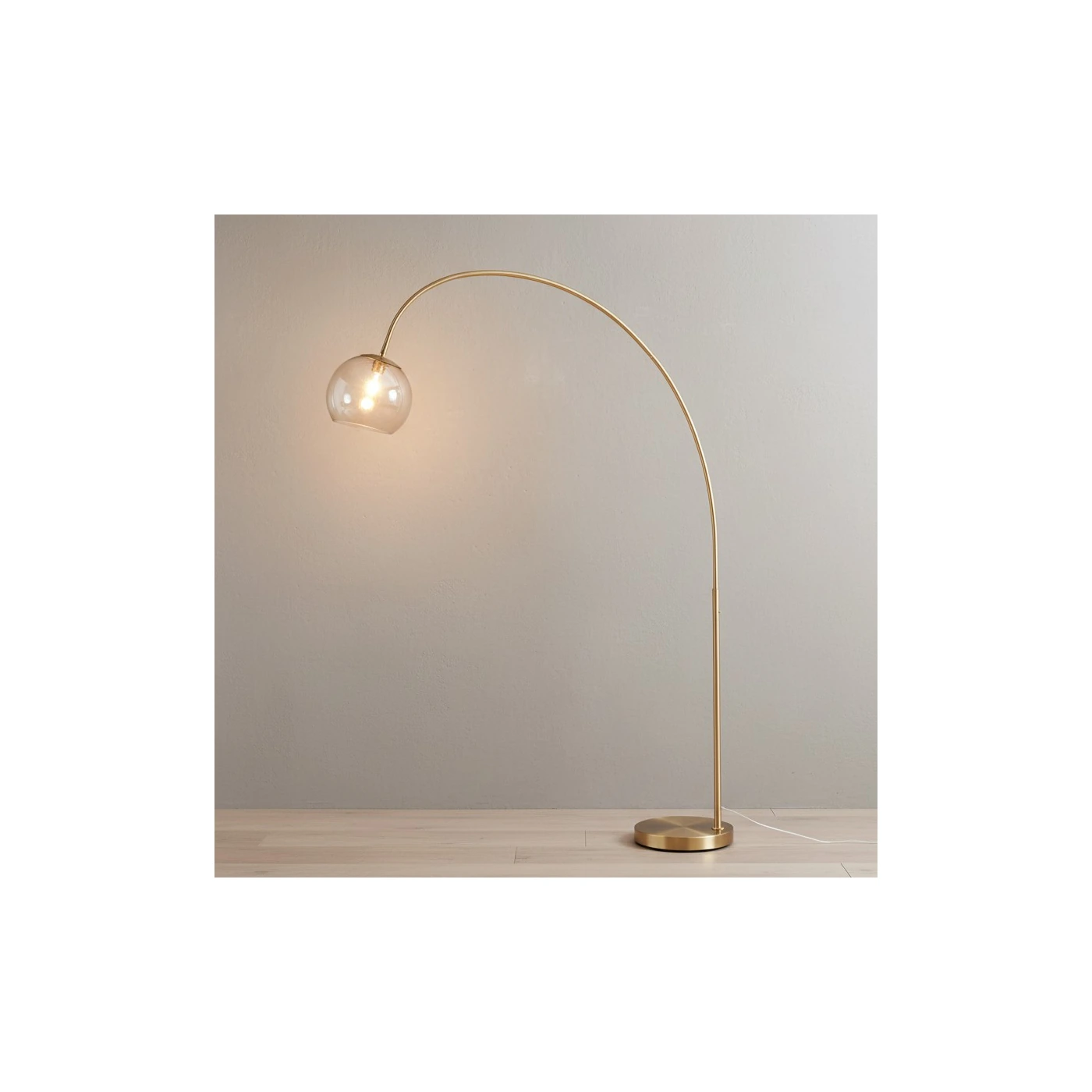 Real Keacy floor lamp switched on