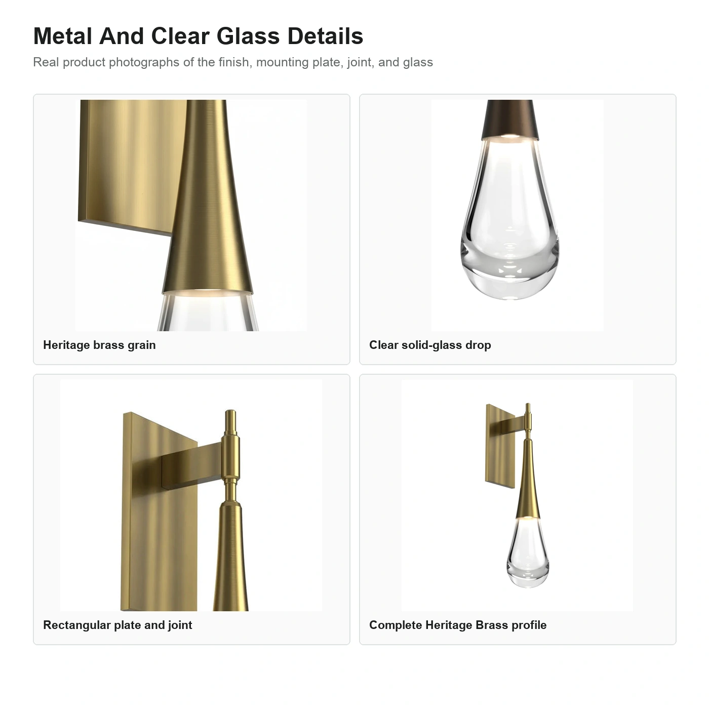 Real Paciano metal and clear glass material details