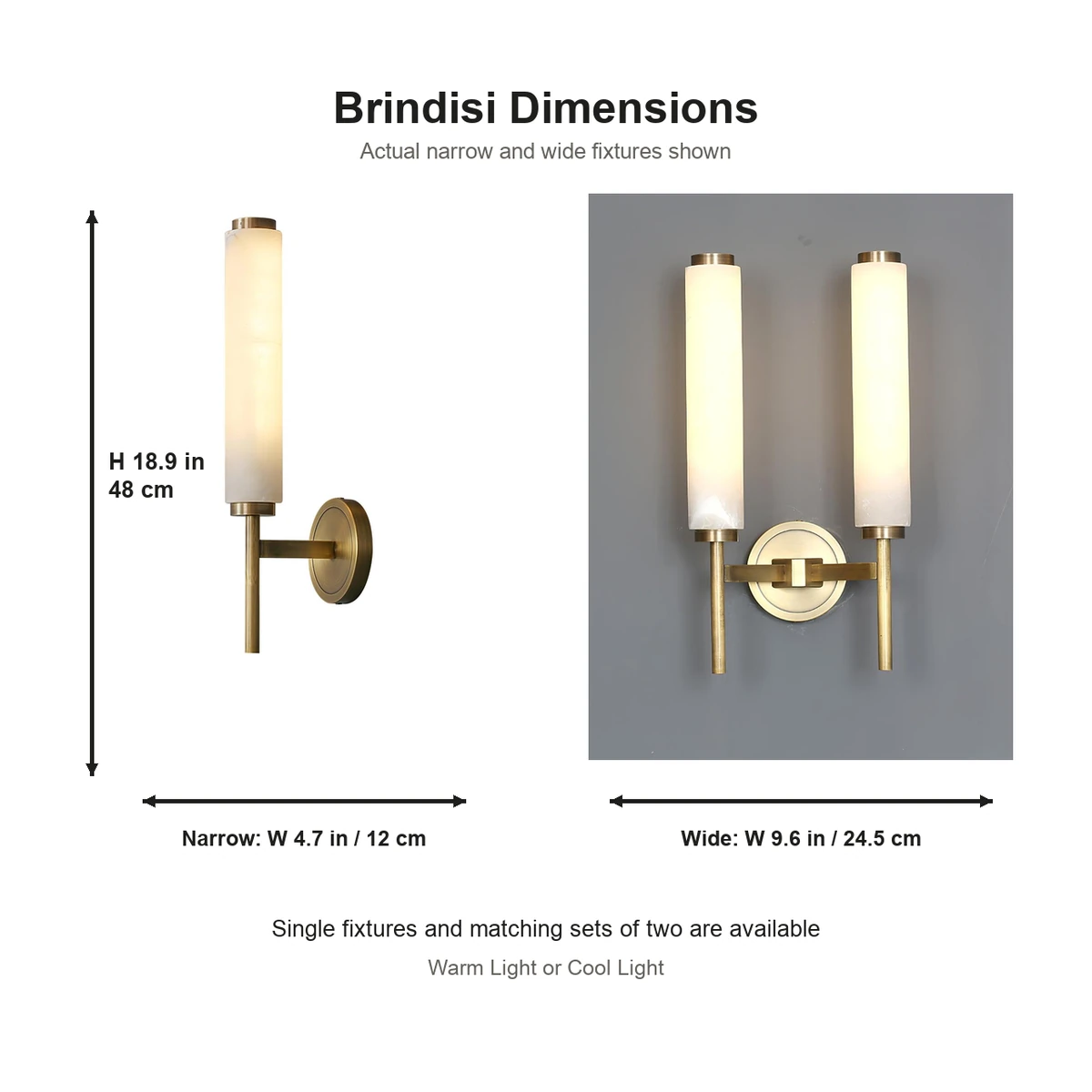 Actual Brindisi dimensions