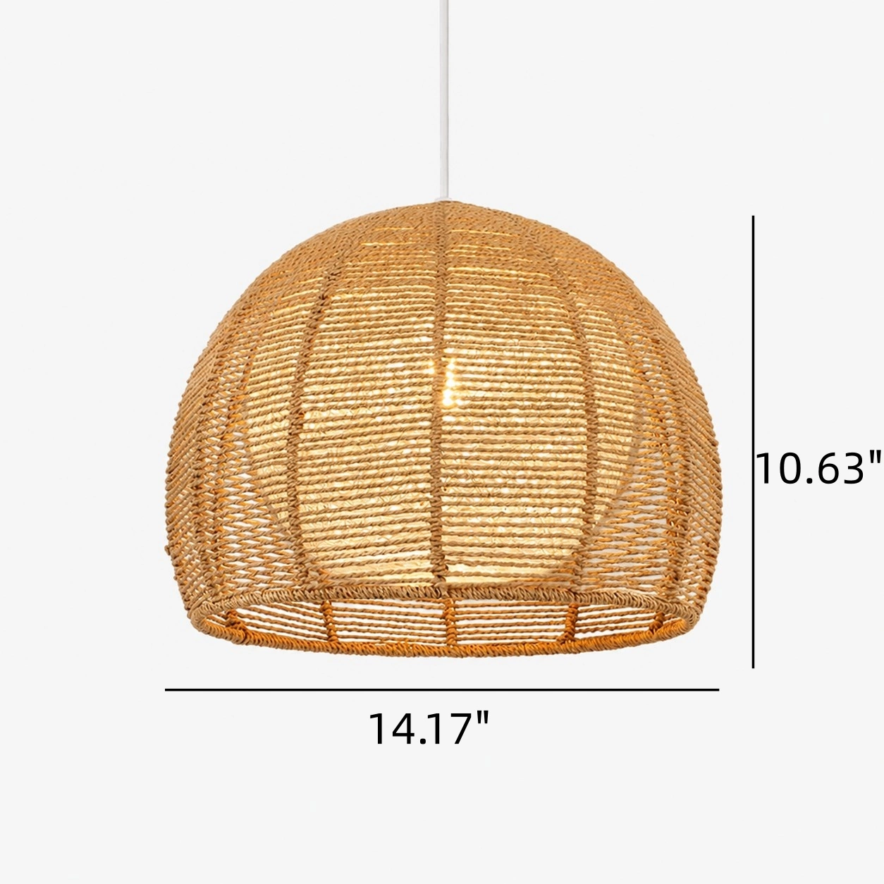 Rattan dome pendant dimensions