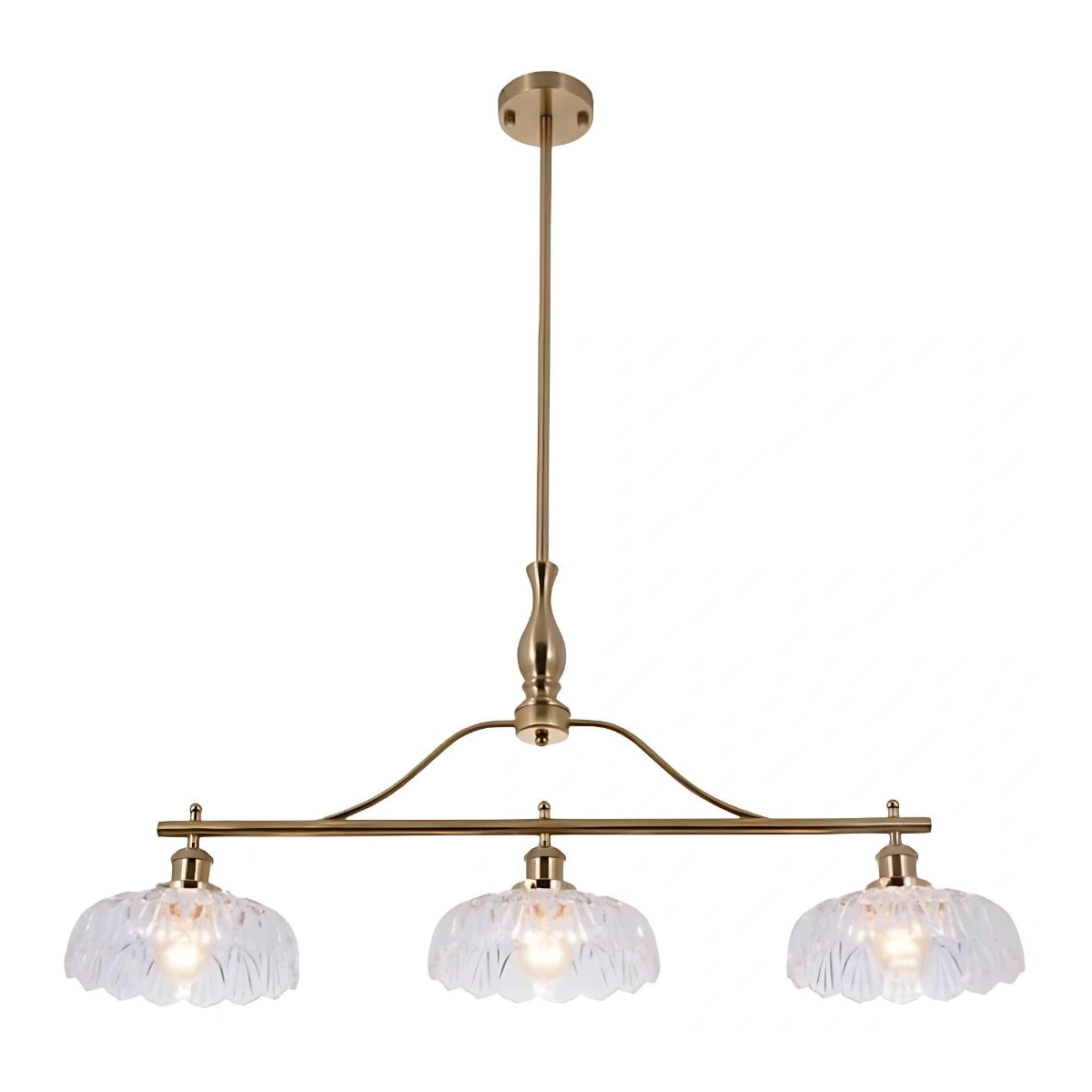 Brass 3-light chandelier
