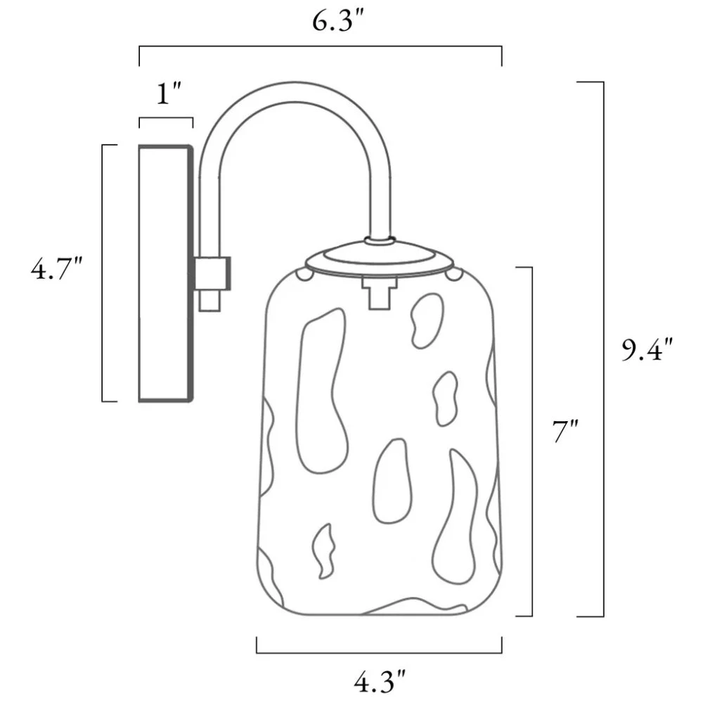 Blythe one-light wall sconce dimensions
