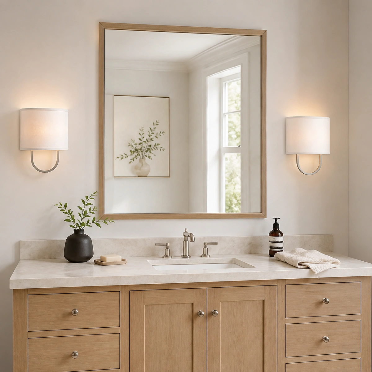 White · Polished Nickel · Mirror Pair