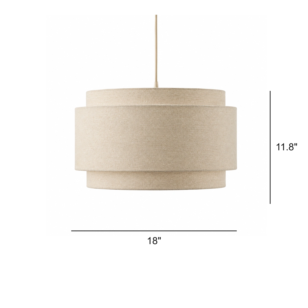 Hayden pendant dimensions: 18 inch diameter and 11.8 inch fixture height