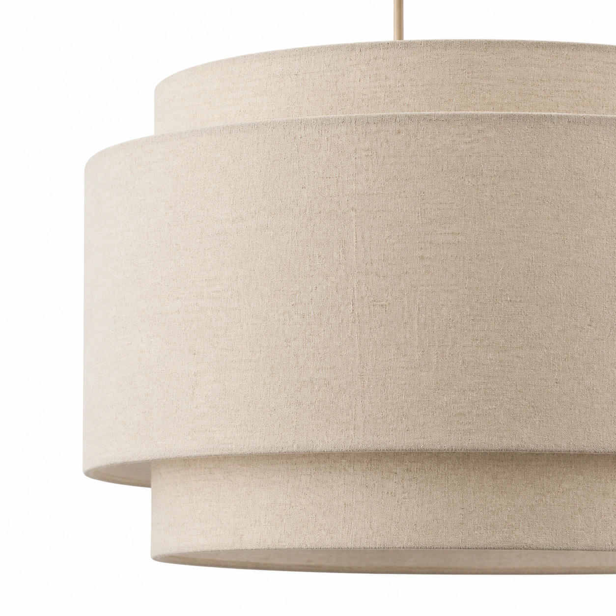 Low three-quarter close view of the Hayden natural linen lower ring