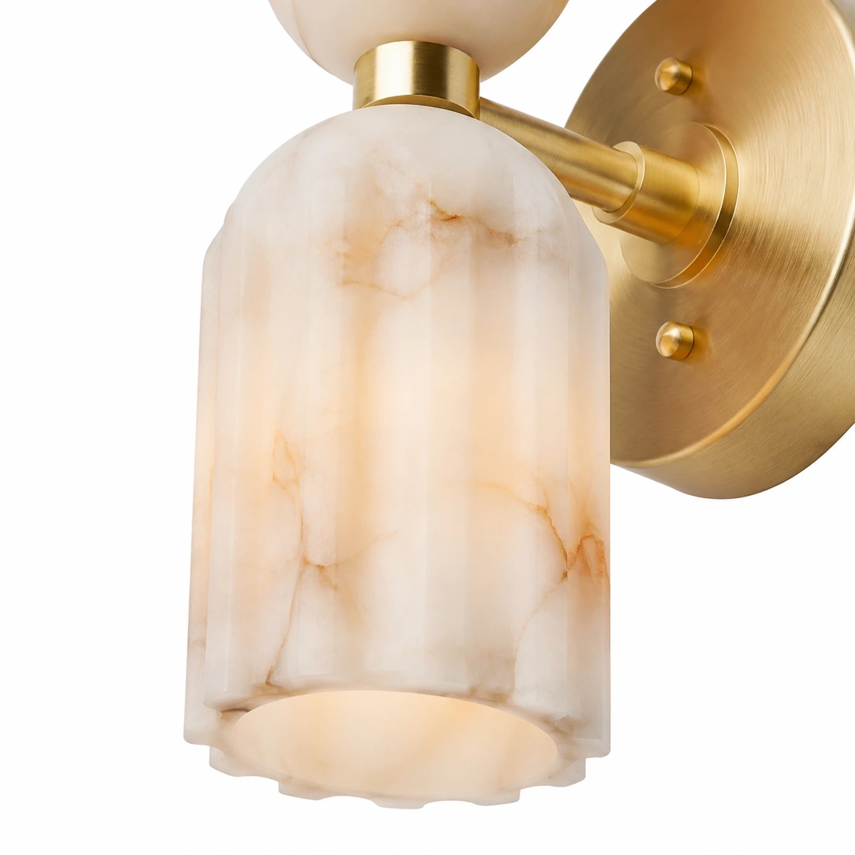 Close view of natural veining in the Lysander alabaster